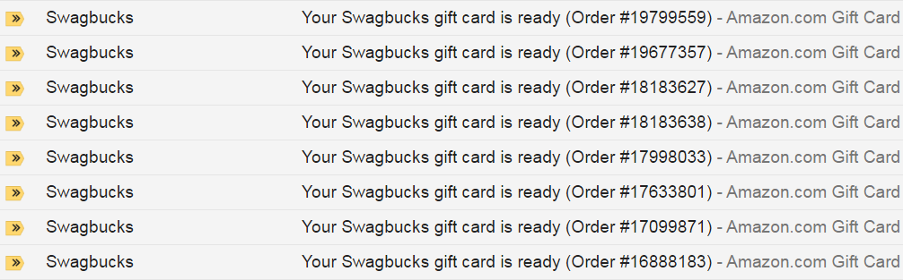 Amazon Gift Cards on Swagbucks