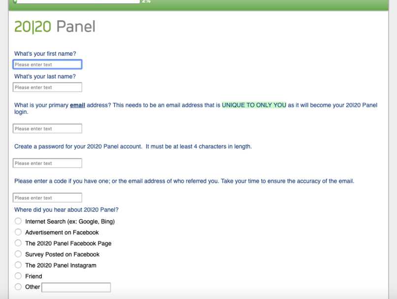 2020 Panel Review - Signup