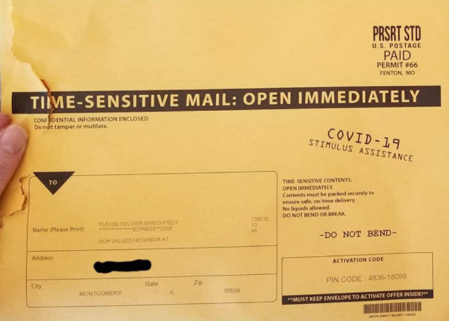 Fake COVID-19 Stimulus Assistance Envelope