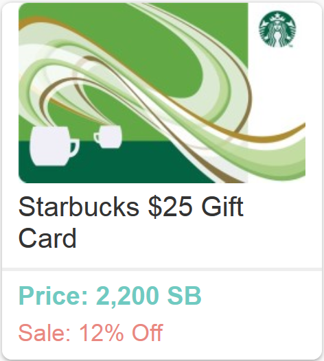 Free Starbucks Gift Card Swagbucks