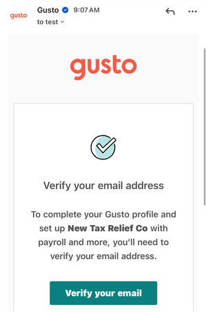 Gusto Verify Your Email Address