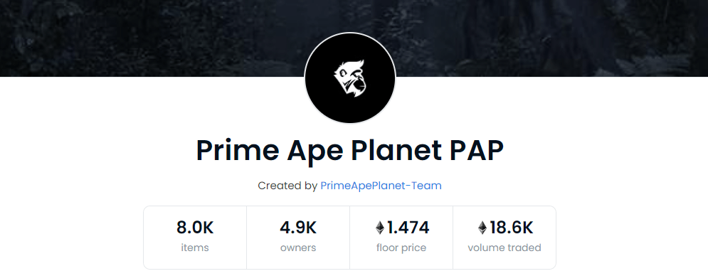 Prime Ape Planet Floor Price