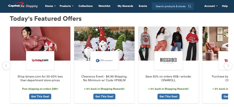capital one shopping home page
