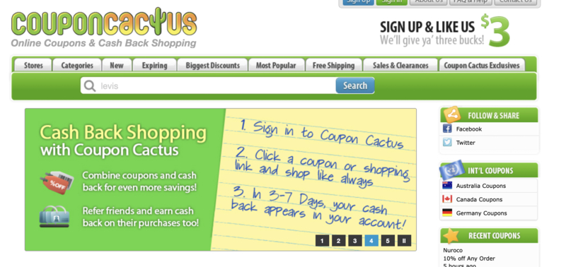 coupon cactus home page