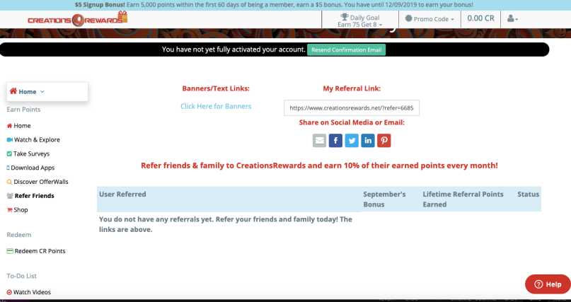 CreationsRewards Referrals