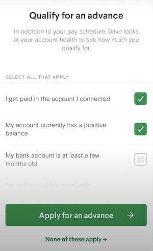 dave loan application questions