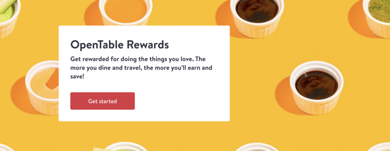 opentable rewards home page
