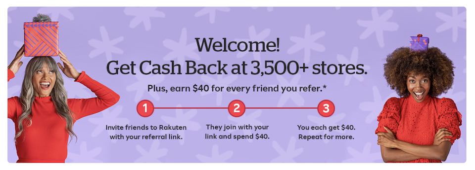 rakuten referral bonus 40 dollars