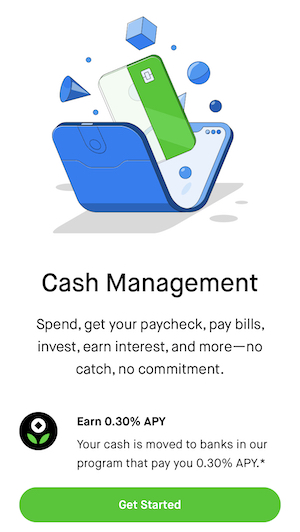 robinhood cash management screen