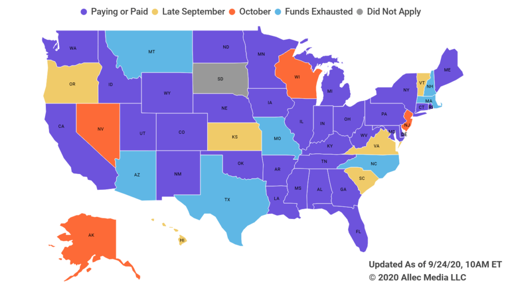 state unemployment memorandum lost wages assistance program