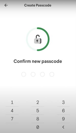 step 5 dave app signup create a passcode